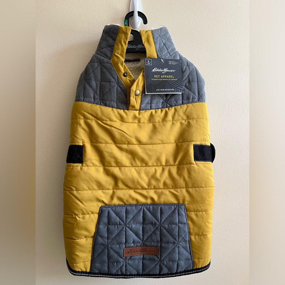 Eddie Bauer Coat with Faux Suede Quilted Yoke and Decorative Edge Binding.